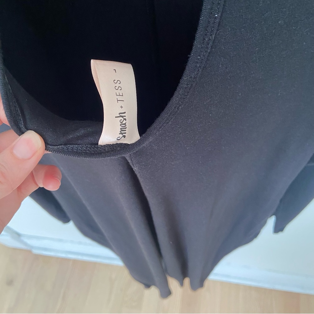 Smash + Tess Audrey Romper Black Bamboo Blend Jumpsuit Large Loungewear Pockets - Picture 10 of 11